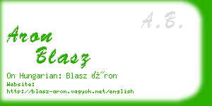 aron blasz business card